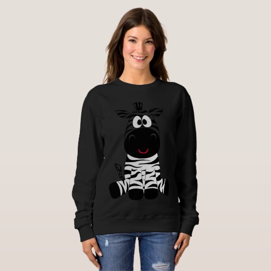 Adorable Zebra Sitting Cute Sweatshirt (Vorne ganz)