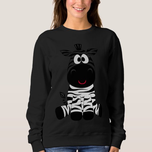 Adorable Zebra Sitting Cute Sweatshirt (Vorderseite)