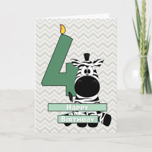 Adorable Zebra Sitting für Kinder Geburtstag Karte