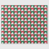 Adorable Ziege Weihnachten in Rot und Grün Tiles Geschenkpapier (Flach)