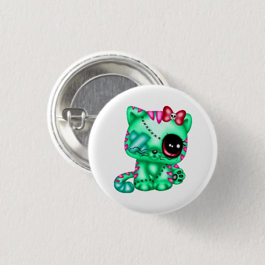 Adorable Zombie Kitty Button (Vorne & Hinten)