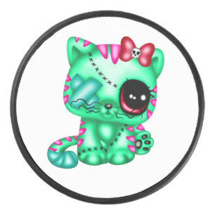 Adorable Zombie Kitty  Eishockey Puck