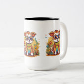 Adorable Zwei-Töne-Tasse mit Süße Tier Zweifarbige Tasse (VorderseiteRechts)