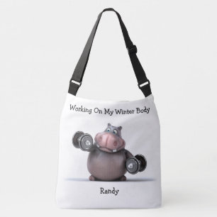 Adorables 3D Hippo Lifting Gewichte Tragetaschen Mit Langen Trägern