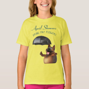 Adorables 3D Universe Niedlich Dog April Duschen T-Shirt