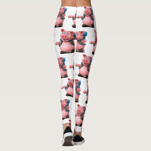 Adorables 3D Universe Pig BackPacker Leggings (Rückseite)