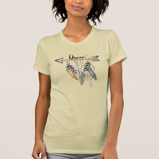 Adorables Bohemisch Arrow & Feathers T - Shirt (Vorderseite)