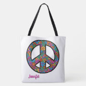 Adorables Bohemisches Friedenssymbol Custom Tote B Tasche (Rückseite)
