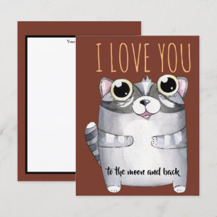 Adorables Cartoon Raccoon I Liebe You