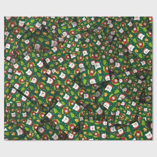 Adorables Christmas [3D] Bären Sweaters and Trees Geschenkpapier (Flach)