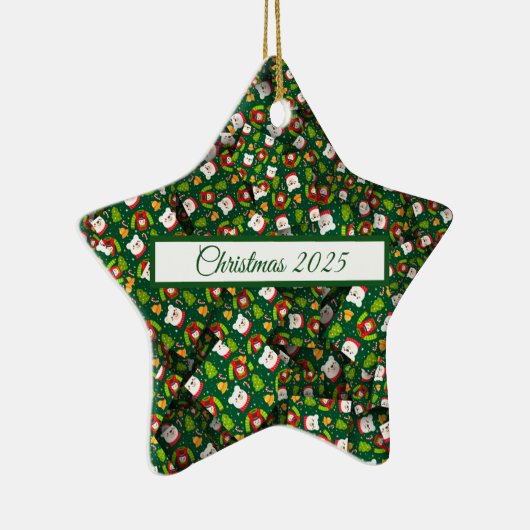 Adorables Christmas [3D] Bären Sweaters and Trees Keramik Ornament (Rechts)