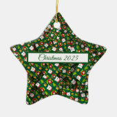 Adorables Christmas [3D] Bären Sweaters and Trees Keramik Ornament (Vorne)