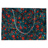 Adorables Christmas [3D] Poinsettias & Candy Canes Große Geschenktüte (Rückseite)