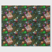 Adorables Christmas Igel auf einem Baum Geschenkpapier (Flach)