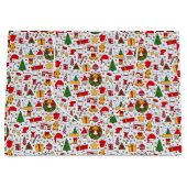 Adorables Christmas Santas und Lebkuchen Männer Große Geschenktüte (Vorderseite)