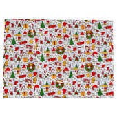 Adorables Christmas Santas und Lebkuchen Männer Große Geschenktüte (Rückseite)