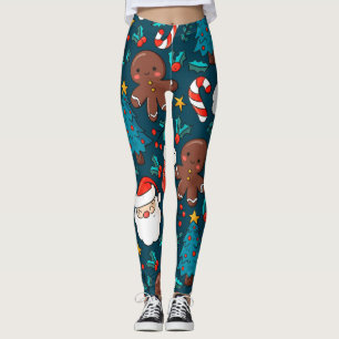 Adorables Christmas Santas und Lebkuchen Männer Leggings