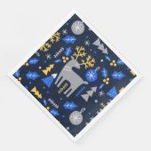 Adorables Christmas Scandinavian Style Blue Serviette (Ecke)