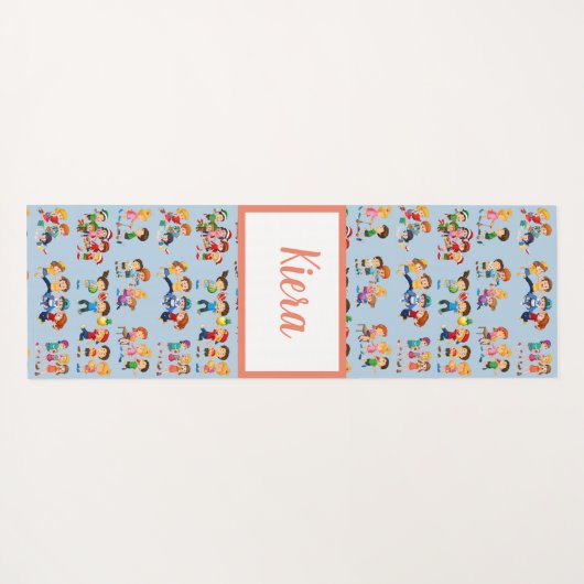 Adorables Custom Kids Playing Yoga Yogamatte (Rückseite (Horizontal))