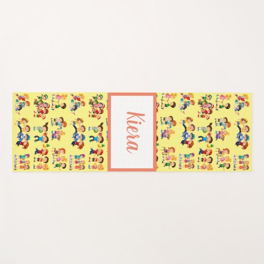 Adorables Custom Kids Playing Yoga Yogamatte (Vorderseite (Horizontal))