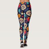Adorables Day of the Dead Calavara Style Yoga Leggings (Rückseite)