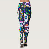 Adorables Day of the Dead Calavara Style Yoga Leggings (Rückseite)