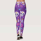 Adorables Day of the Dead Calavara Style Yoga Leggings (Rückseite)