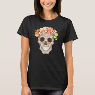 Adorables Day of the Dead Skull Calavara Blume T T-Shirt