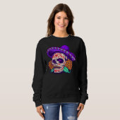 Adorables Day of the Dead Skull Lila Hat Sweatshirt (Vorne ganz)