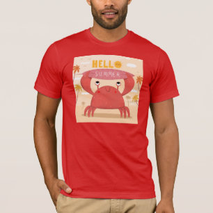 Adorables Funny Crab Hello Summer T - Shirt