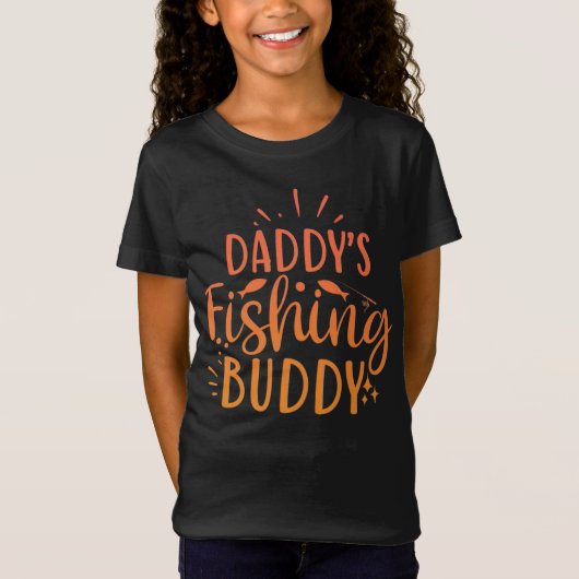 Adorables Funny Hobby Daddy's Fishing Buddy T-Shir T-Shirt (Vorderseite)