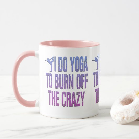 Adorables Funny I Do Yoga  Tasse (Mit Donut)