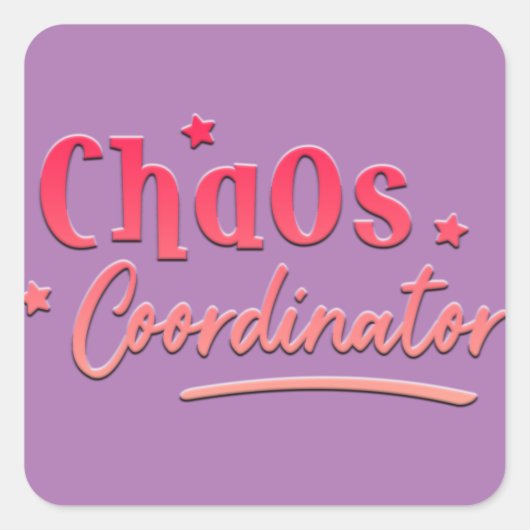 Adorables Funny Kids Chaos Koordinator Quadratischer Aufkleber (Vorderseite)