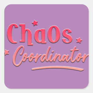 Adorables Funny Kids Chaos Koordinator Quadratischer Aufkleber