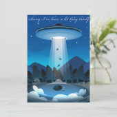 Adorables Funny UFO Abduction Card Dankeskarte (Stehend Vorderseite)