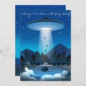 Adorables Funny UFO Abduction Card Dankeskarte (Vorne/Hinten)