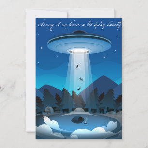 Adorables Funny UFO Abduction Card Dankeskarte
