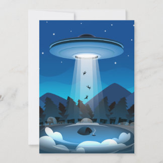 Adorables Funny UFO Entführung Dankeskarte