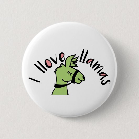 Adorables Llama Liebe I Llove Llamas Button (Vorderseite)