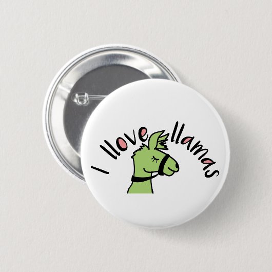 Adorables Llama Liebe I Llove Llamas Button (Vorne & Hinten)