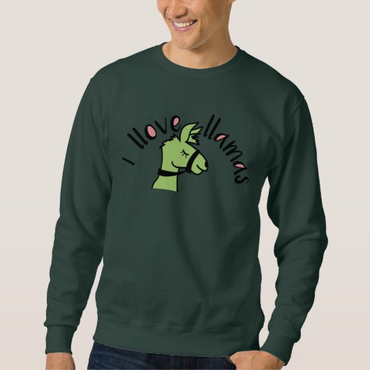 Adorables Llama Liebe I Llove Llamas Sweatshirt (Vorderseite)