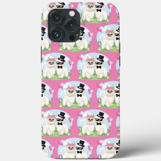 Adorables Llama Liebe Niedlich Llama Couple Pink Case-Mate iPhone Hülle (Rückseite)