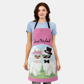 Adorables Llama Liebe Niedlich Llama Couple Pink Schürze (Getragen)