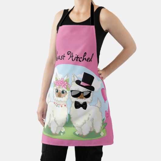 Adorables Llama Liebe Niedlich Llama Couple Pink Schürze (InSitu)