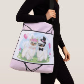 Adorables Llama Liebe Niedlich Llama Couple Tote B Tragetaschen Mit Langen Trägern (Von Nahem)