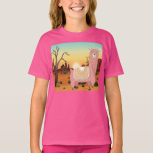 Adorables Llama Liebe Niedlich Llama in der Wüste  T-Shirt