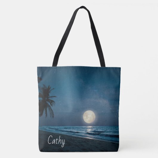 Adorables Moonlight Beach Custom Totbeutel Tasche (Vorderseite)
