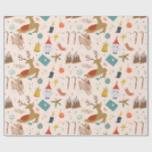 Adorables Niedliche Bunnies und Rentiere Geschenkpapier (Flach)