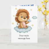 Adorables Niedliches Löwenbaby-Dusche oder Geburts Karte (Gelbe Blume)