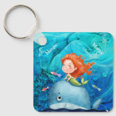 Adorables Ocean Creatures Mermaid and Whale Custom Schlüsselanhänger (Vorderseite)